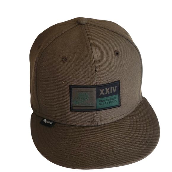 Nike  Hat Men Green Khaki Know Originate Battle & Elevate Snapback Cap - Picture 6 of 9